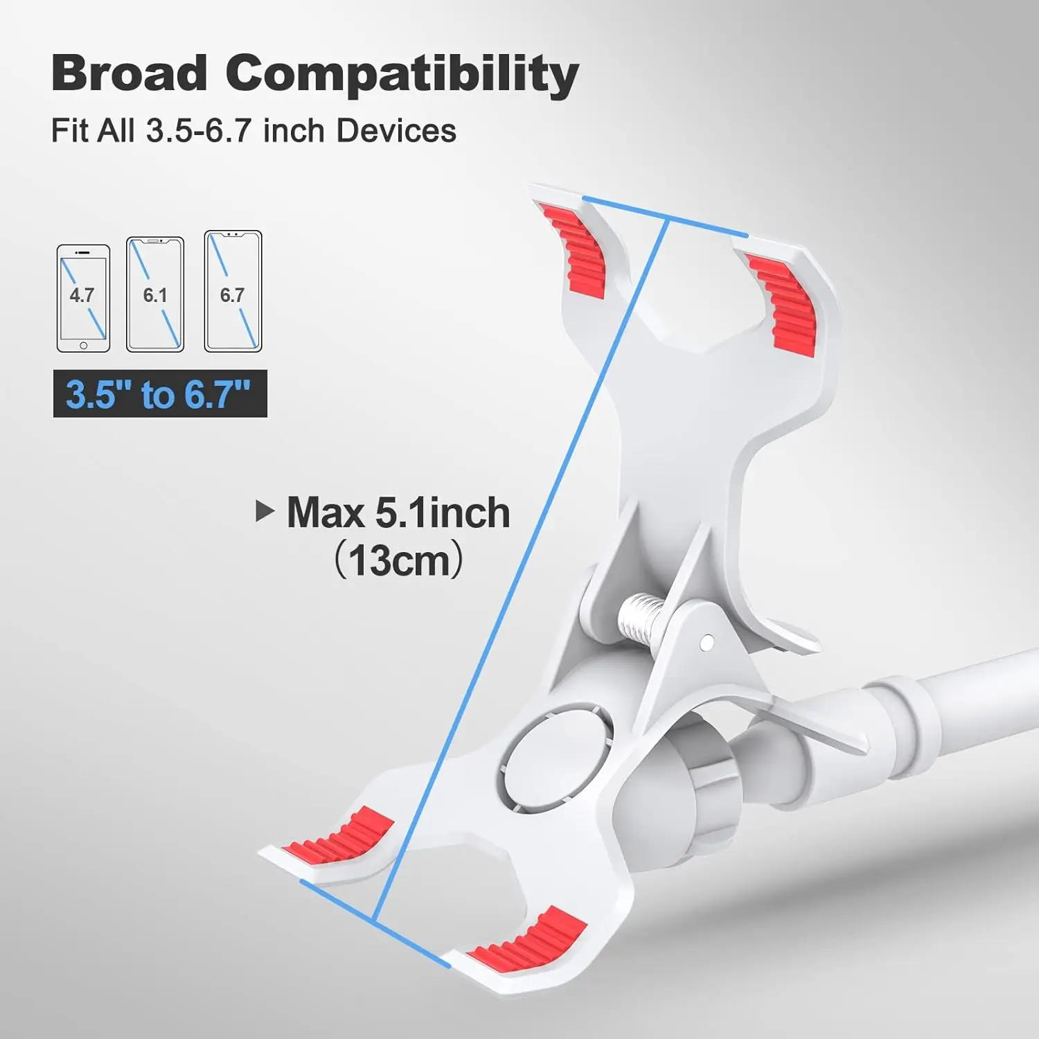 Lazy Phone Holder Stand, Lazy Bracket, Headrest Bed, 360 braços longos flexíveis, Clamp Mount para iPhone, Samsung, 3.5-6.7 "Devices, 100cm, 39,37"