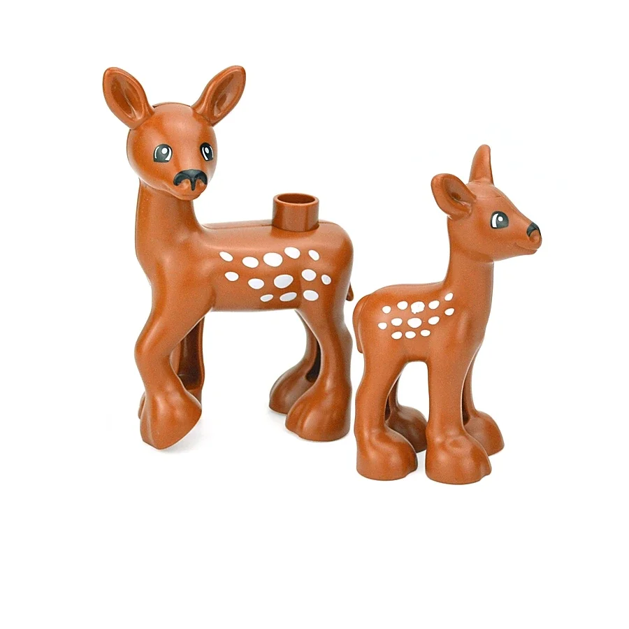 Duploes バルクビッグサイズビルディングブロック動物ペットタイガーパンダウサギライオンイルカモデルファーム動物園互換教育玩具