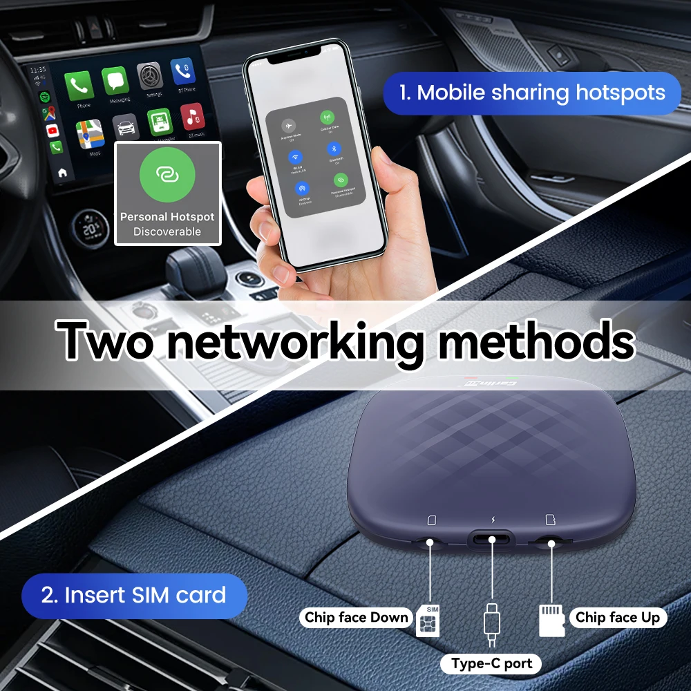 2024 NEW CarlinKit CarPlay Ai Box Qualcomm QCM6125 8-Core CPU Android 13 Wireless Carplay Android auto GPS For Wired CarPlay Car