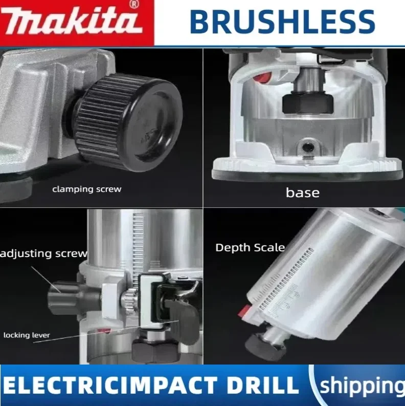 Original Makita DRT50 Cordless Trimmer Rechargeable Trimming Machine Brushless Slotting Tool Milling Woodwork Engraving Machine