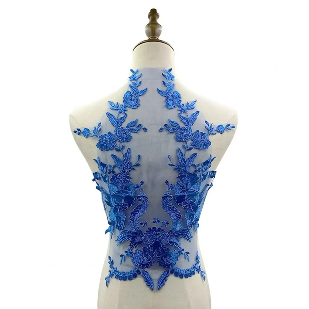ปักปลอมคอลูกไม้Appliqueเย็บผ้าดอกไม้ผ้าCollar PatchงานฝีมือDIYสําหรับงานแต่งงานชุดเจ้าสาวชุดเสื้อผ้า