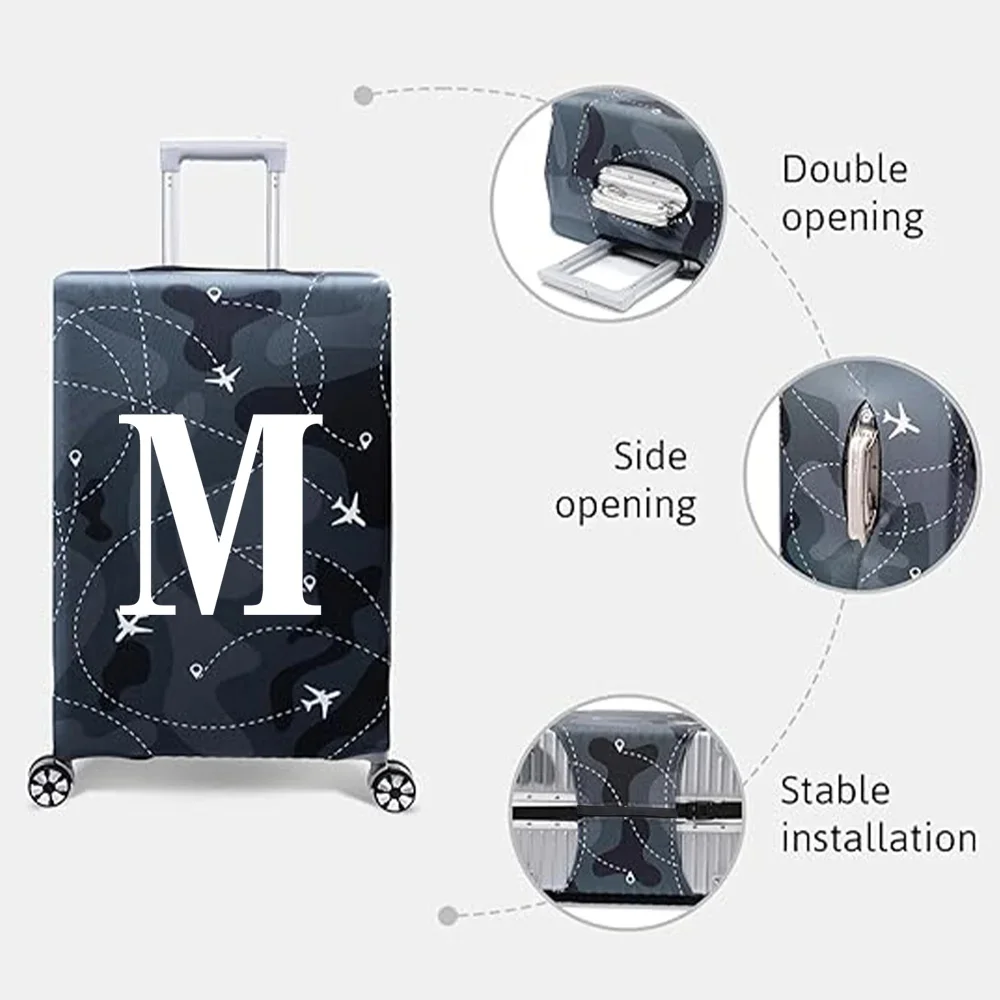 Grosso Elastic Bagagem Capa Protetora, Capa Dust, Anti-Scratch Suitcase, Padrão Branco, Acessórios de Viagem, 18-32 Polegada Bag