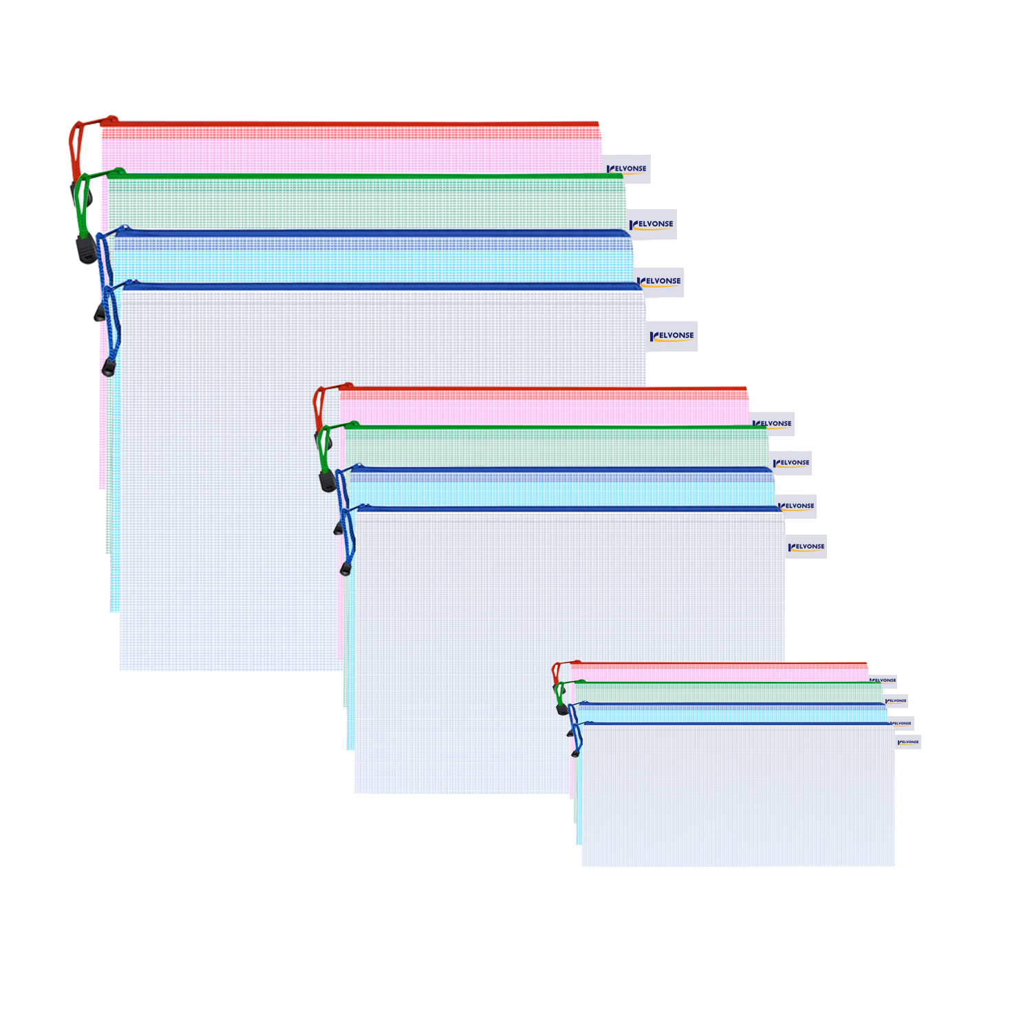 12 stücke Mesh Mäppchen Dokument Tasche Wasserdichte Zip Datei Ordner A4 Schule Bürobedarf Bleistift Fall Lagerung Taschen