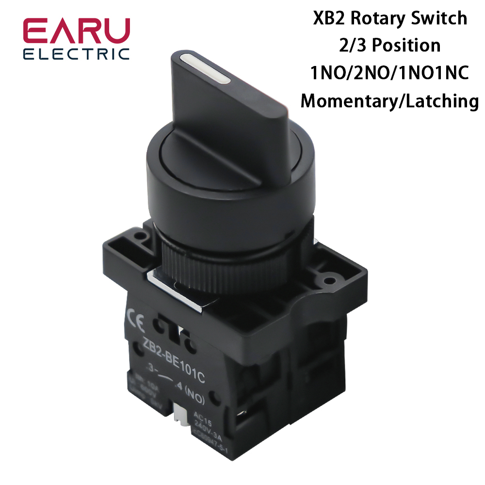 XB2-ED21 XB2-ED25 XB2-ED33 XB2-ED53 2 3 положения 1NO1NC 1NO 2NO с фиксацией мгновенного выбора поворотного кнопочного переключателя