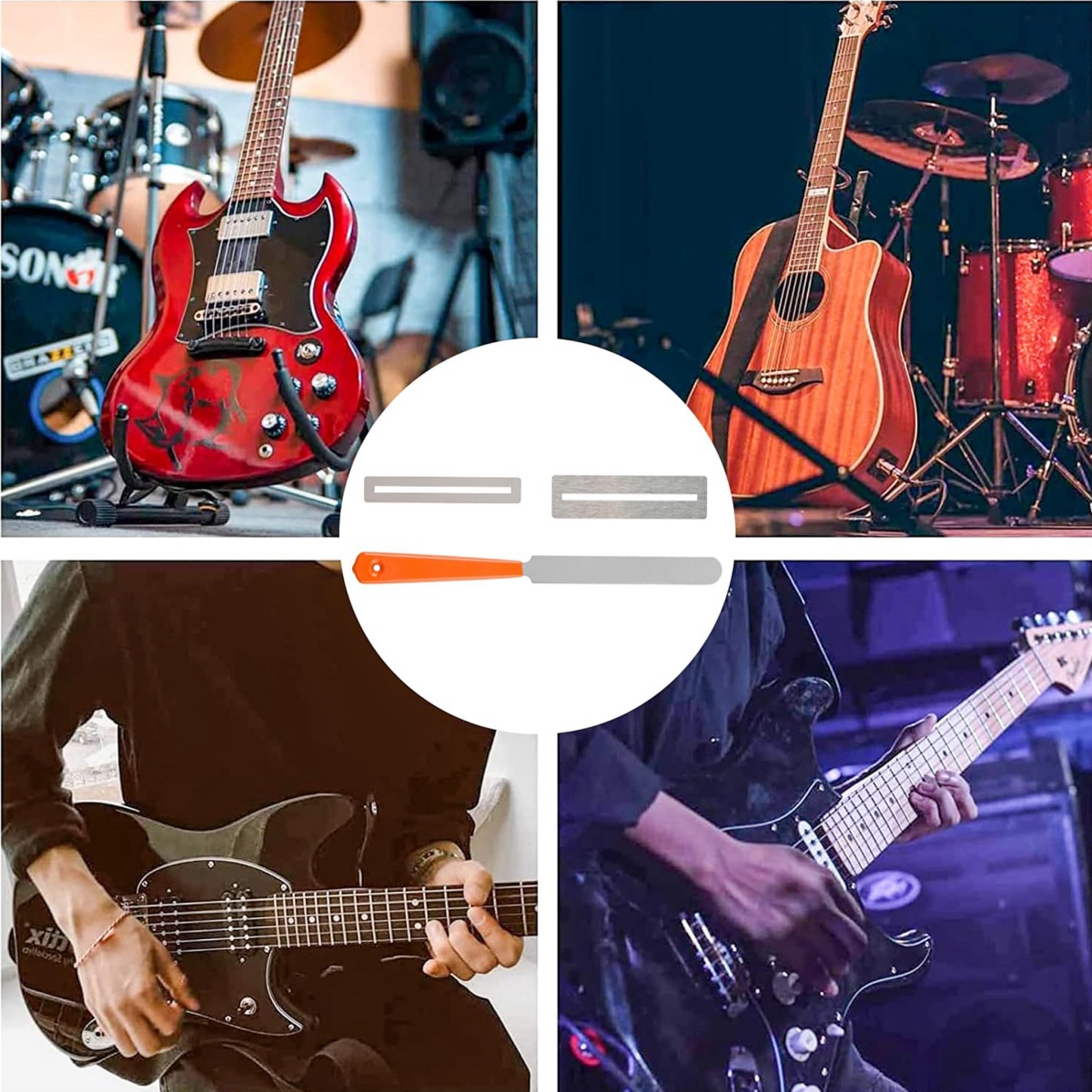 Diapasón de guitarra, junta de protección de diapasón de molienda de arco, placa de dedo, pulido Radian, herramienta Luthier DIY, piezas de bajo y guitarra