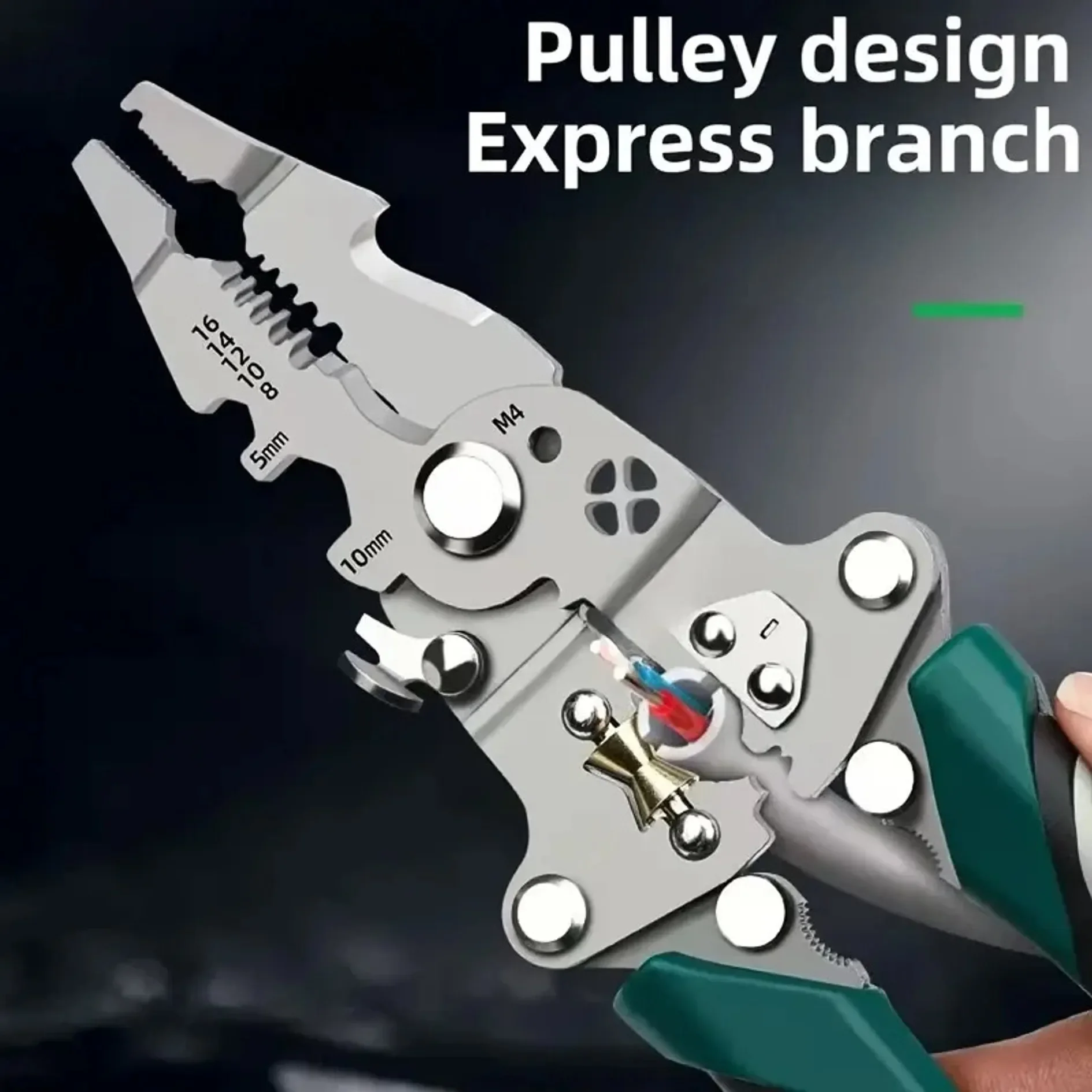 1/2 Foldable 18-in-1 Wire Stripping Pliers Crimping Tool Multifunctional Electrician Pliers, Professional-Grade Electrician Tools | Compact Foldable Design for Secure Connections and DIY Projects