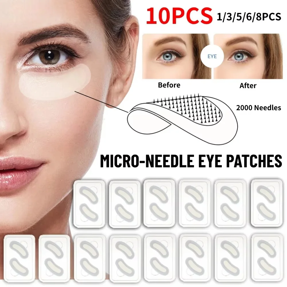 Microneedle Eye Patches Mask Korean Skin Care Hyaluronic Acid 1-10PCS for Anti Wrinkle Aging Dark Circle Eyes Mask Moisturizing