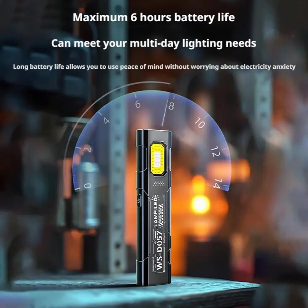 Mini LED Keychain Flashlight USB-C Rechargeable 800Lm Portable Torch Light Pocket Hand-free Work Light With Magnet
