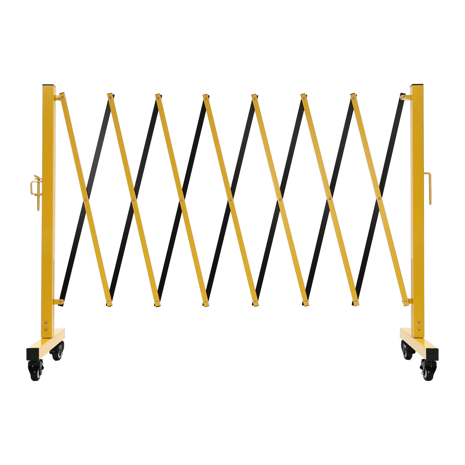 Traffic Fence Safety Barrier Door Mobile Barrier Gate Adjustable Expandable,Heavy-Duty Folding Security Gate, Universal Wheels