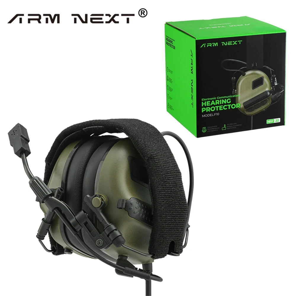 ARM NEXT F10 Hunting and Shooting Active Noise Canceling Headphones Mounted 34dB Hearing Protection Tactical Earmuffs Earphone