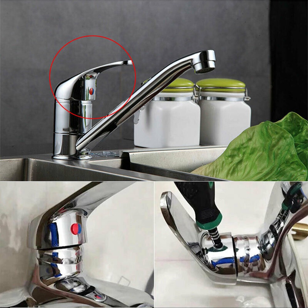 Replacements Kitchen Bathroom Single Lever Mixer Taps Handle Chrome Plated Faucet Handle Metal Taps Accessories