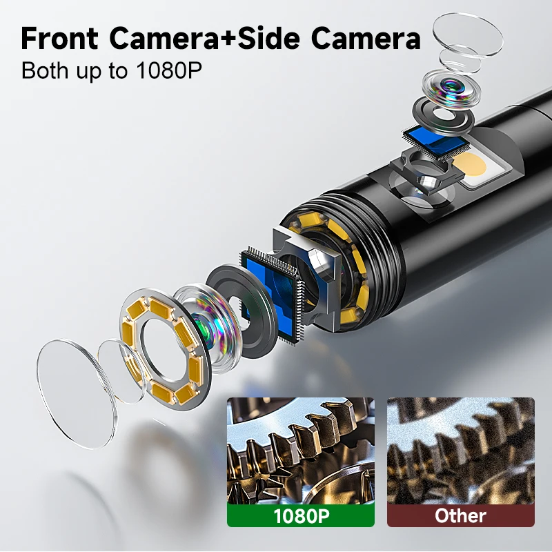 Endoscopio de TYPE-C HD1080P cámara Dual individual 3 en 1 Micro USB para teléfonos IOS IPhone Android boroscopio de inspección de tuberías impermeable