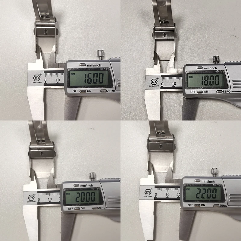 Watchdives Watch Clasp 16mm 18mm 20mm 22mm Silver Folding Safety Milled Clasp Replacement Stainless Steel Deployant Watch Buckle