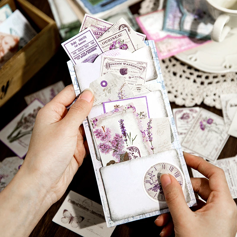6 Styles 30 Sheets/pack Handbook Small Device Decoration Material Vintage Aesthetic Envelope Notebook DIY Collage