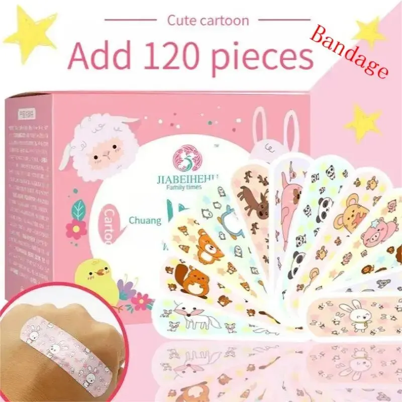 120ชิ้นแถบช่วยหายใจน่ารักสำหรับเด็กขนาดเล็กระบายอากาศได้ดีกันน้ำได้ช่วยห้ามเลือดทางการแพทย์