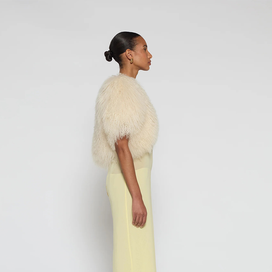 Dames Jas Cropped Lamsbont Bolero Jas Echte Mongoolse Schapenbontjas Luxe Warme Nieuwkomers