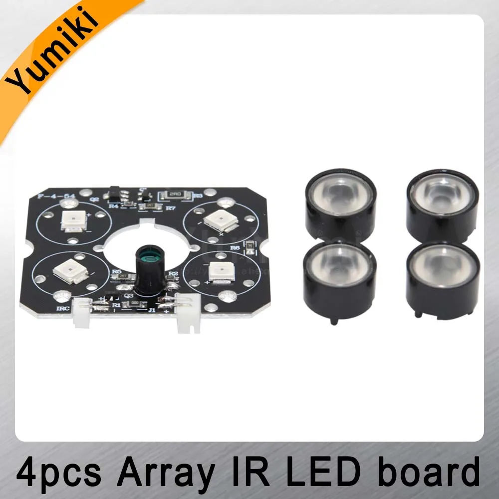 Yumiki 4 * luz LED IR de matriz, placa LED infrarroja 4x IR para cámaras CCTV, visión nocturna (52mm de diámetro)