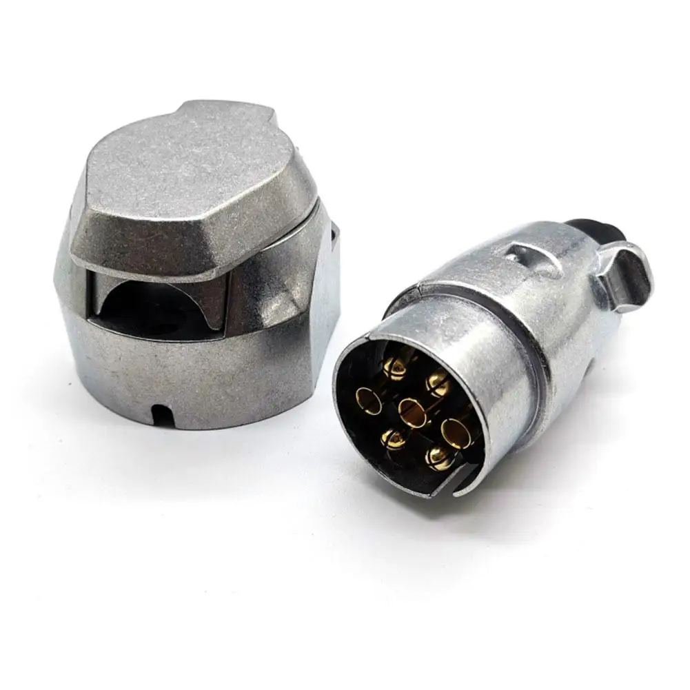 12V 7 ピントレーラープラグソケットセットアルミ合金プラグトレーラー RV プラグソケット車のトレーラーカップリングコネクタ EU プラグ