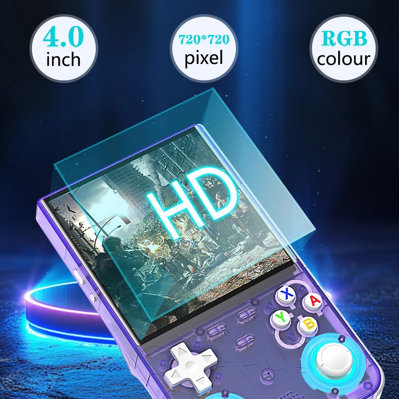 R36 Ultra Console Portable Retro Game 4‘’ IPS Screen Handheld Game Players Emulator Pocket Video Player 64G/128G 20000+ Games