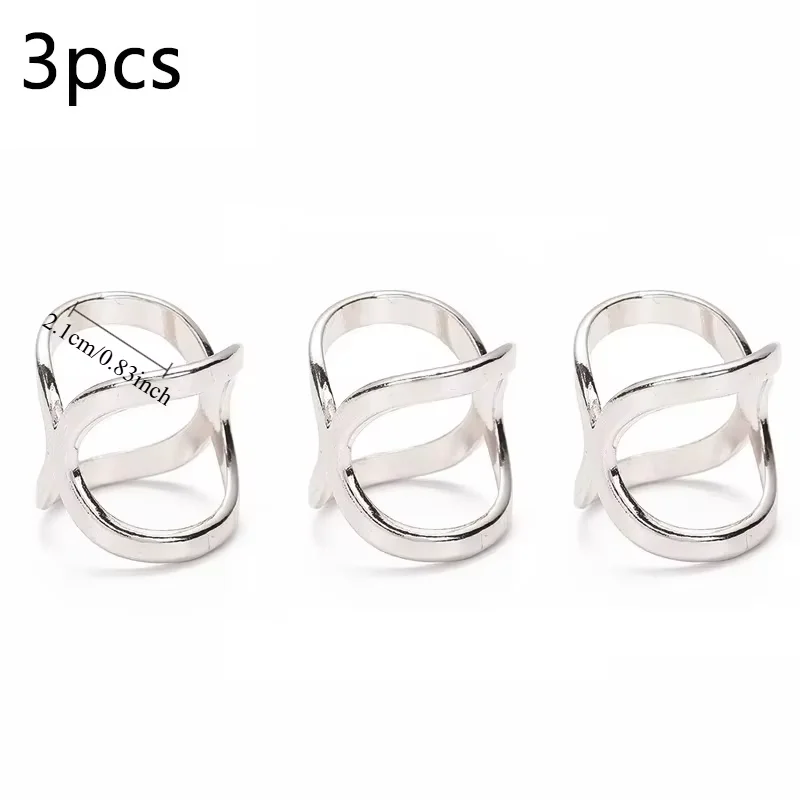 3 stks Creatieve Mi Wangxing vergulde Sjaal Gesp multifunctionele Cross Hollow Glossy Sjaal Vierkante Sjaal Decoratieve Gesp