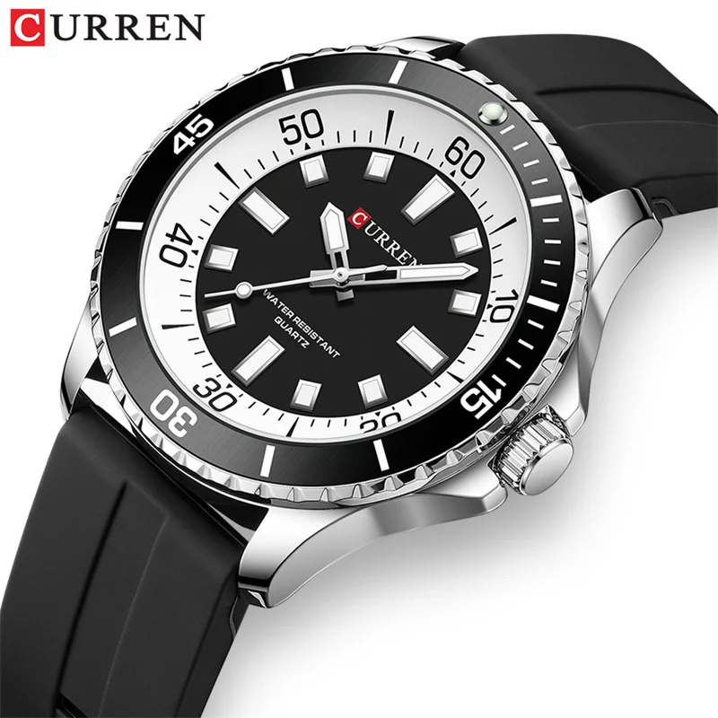 Reloj Curren 8448 para hombre, reloj de pulsera de cuarzo de lujo alta gama, reloj deportivo Simple resistente al agua para hombre, reloj luminoso