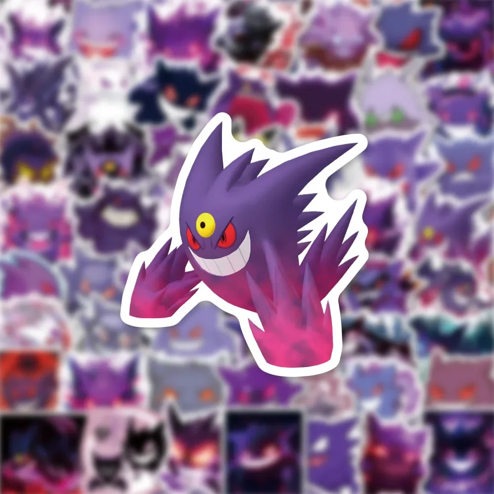 50PCS 귀여운 포켓몬 Gengar 만화 스티커 데칼 DIY 장식 노트북 전화 가방 노트북 냉장고 Kawaii 낙서 장난감