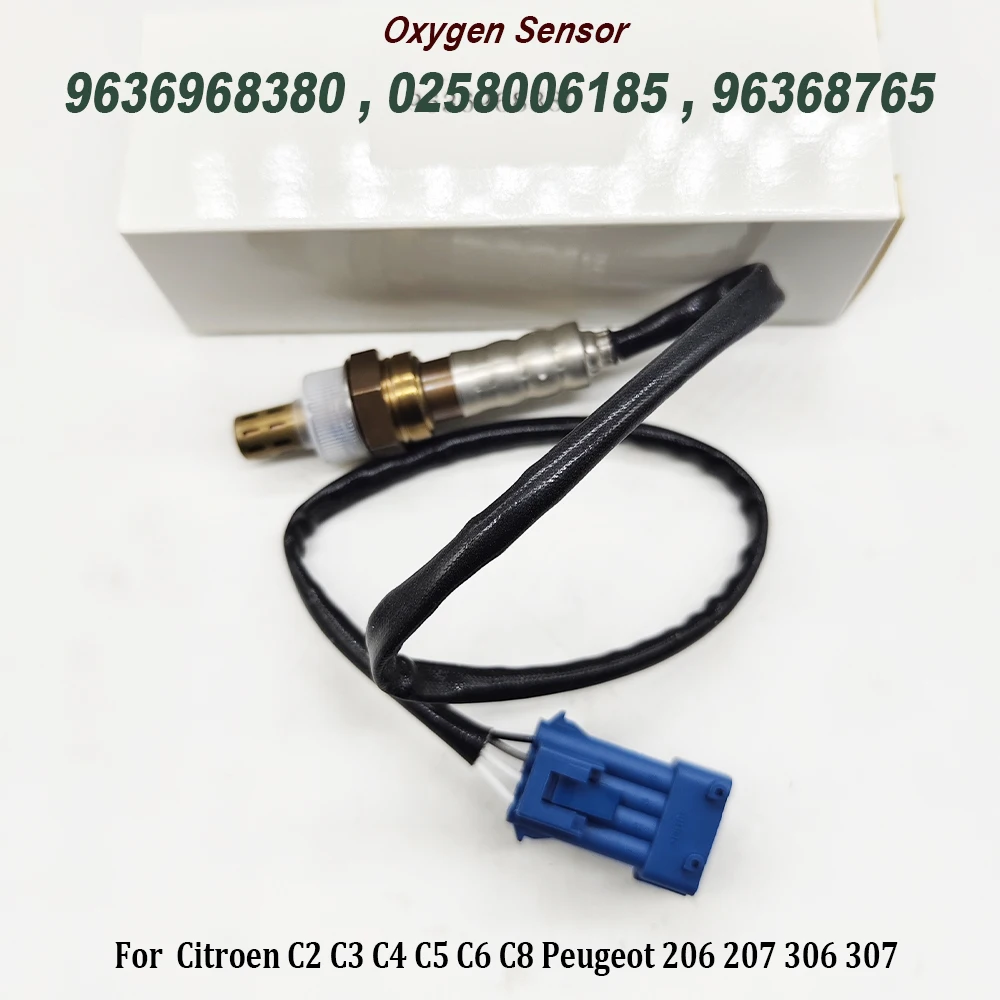 NOVO 9636968380 0258006185 96368765   Sensor de oxigênio para Citroen C2 C3 C4 C5 C6 C8 Peugeot 206 207 306 307 9644491280   Alta qualidade