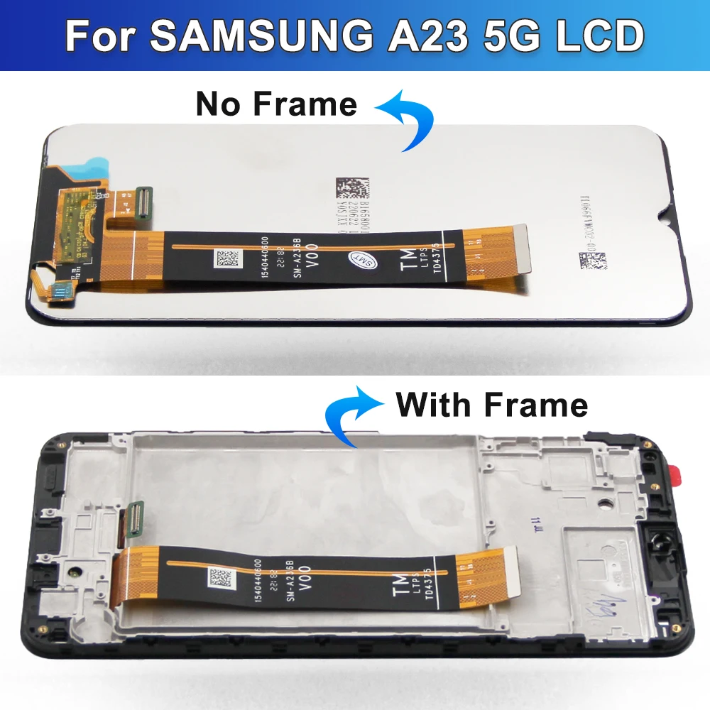 6.6 "สําหรับ Samsung A23 5G A236 จอแสดงผล LCD Touch Screen Digitizer ASSEMBLY สําหรับ Samsung A236B A236U A236U1 LCD