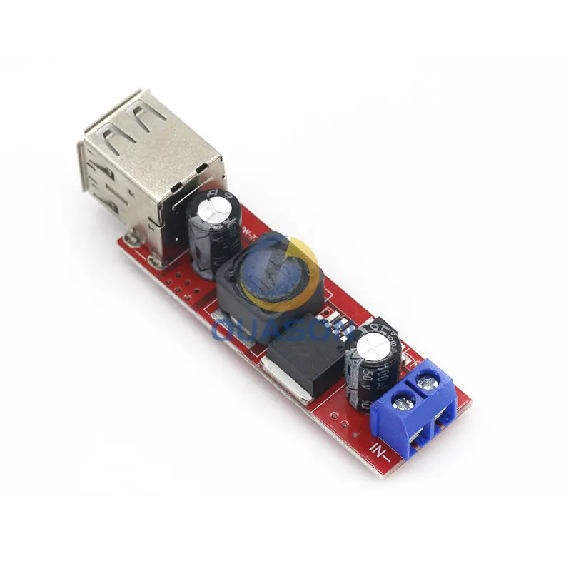 DC-DC de carga USB doble, módulo convertidor reductor para cargador de vehículo, LM2596, CC 6V-40V a 5V 3A