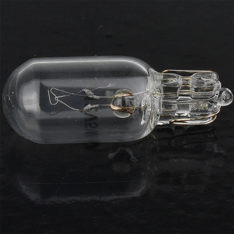10 X lâmpada de sinal de vidro T10 W5W 501 194 12V 5W/3W W2.1x9.5d lâmpada de carro de filamento único luz automática