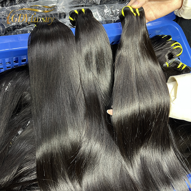 12A ベトナム生毛バンドル ストレート バンドル 100% 人毛 # 1B ナチュラル ブラック ストレート 未処理ヘアエクステンション ティサージュ