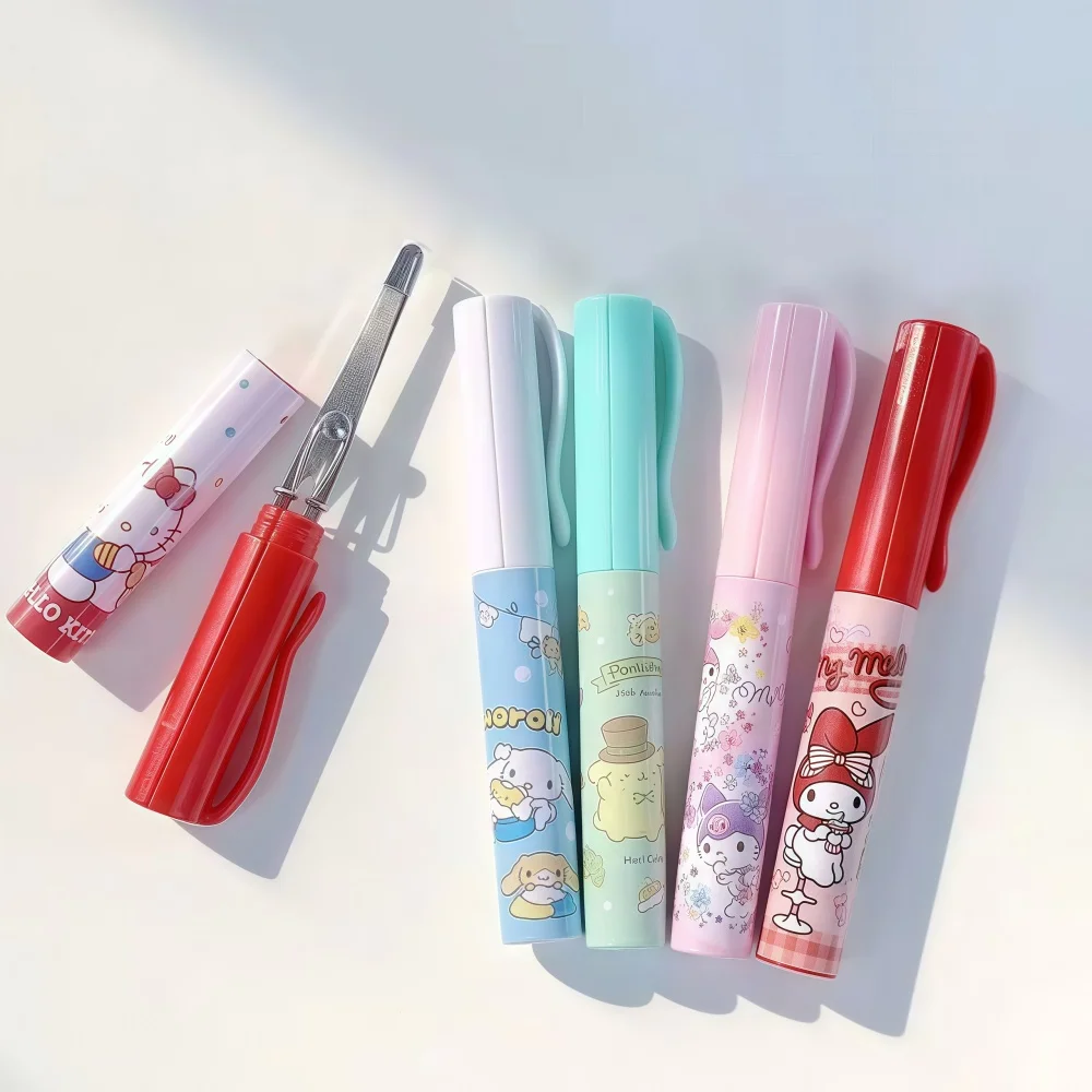 Hello Kitty Pen Style Mini Scissors Portable Safe Small Stationery for Office School Use Kawaii Character Design Pocket Sized