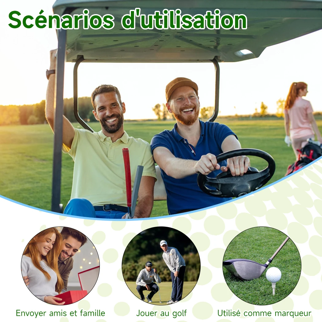 Caiton Golf échelle magnétique mère-enfant Tee 1/4 pièces | Hauteur réglable, tee de golf guide multifonctionnel, 4 couleurs (en option)
