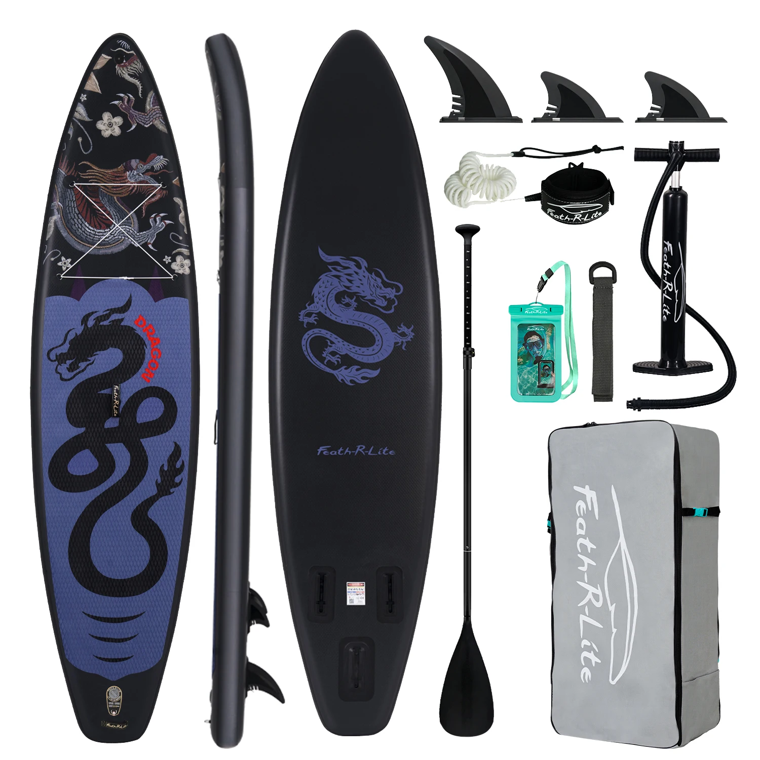 Tabla de surf inflable Feath-R-lite de 11'6 "Koi Sup, tabla de Paddle de pie, tabla de Paddle inflable con accesorios