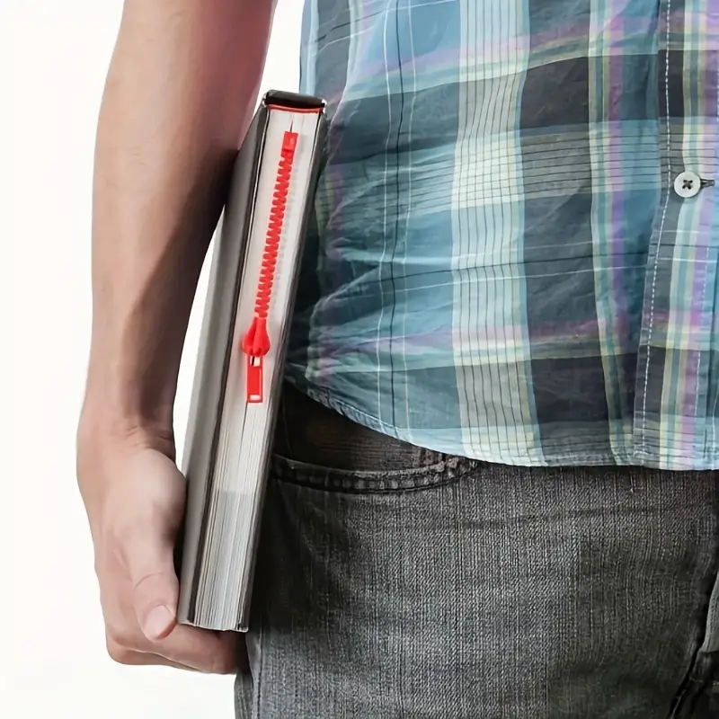 Kreatives Reißverschluss-Lesezeichen – Doppelfunktions-Organizer mit geteilten Seiten für einfaches Notizen und Markieren – ideal zum Lesen