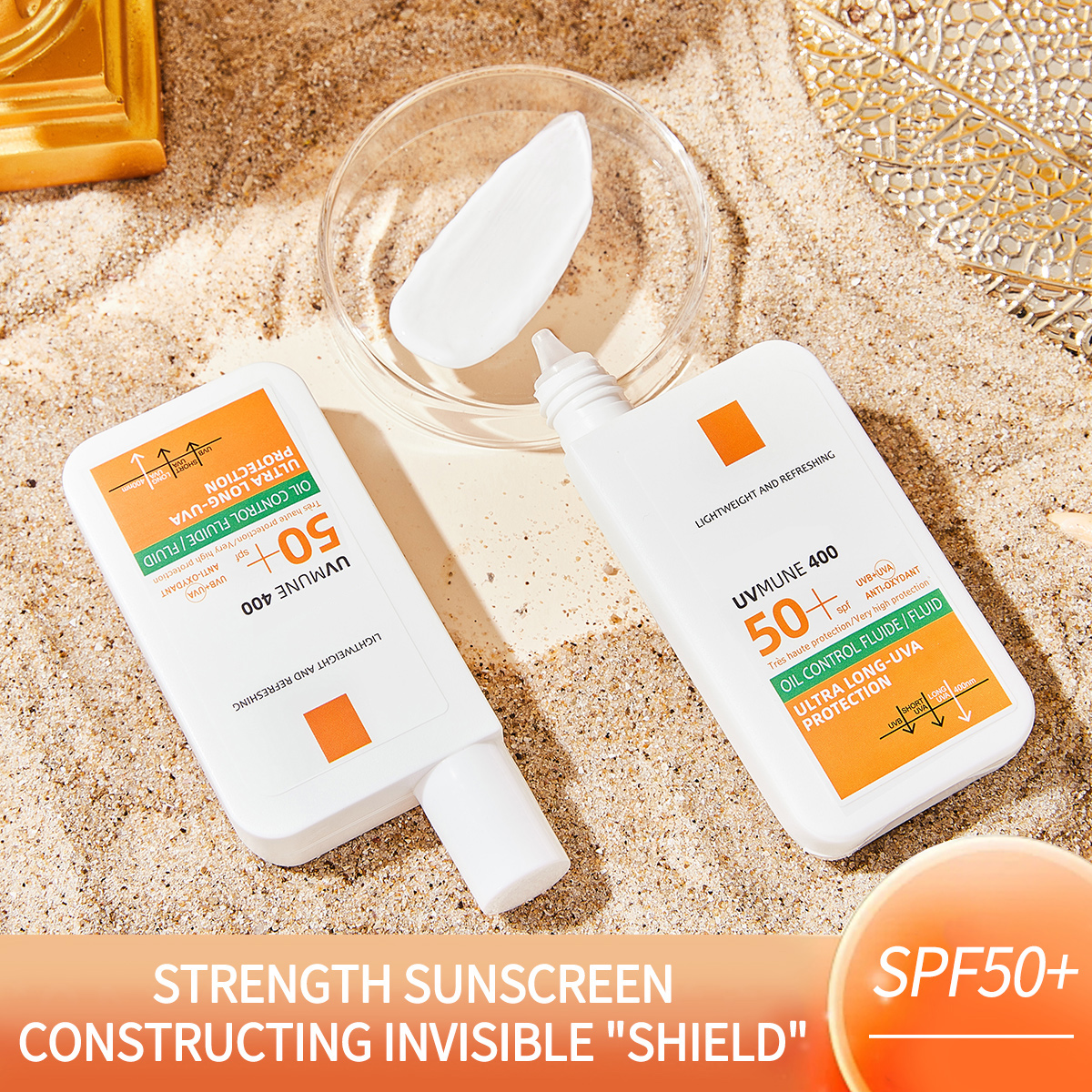 オリジナル SPF50+ 日焼け止めローション クリーム 持続的な保湿 リフレッシュ 軽くてべたつかない 顔や体の日焼けを防ぎます