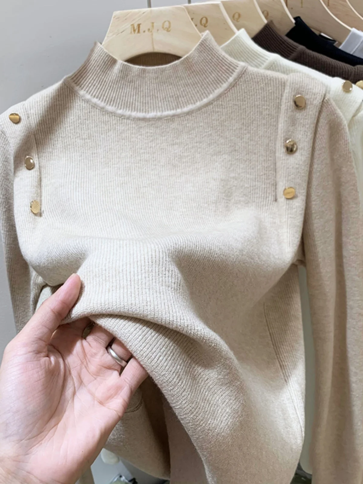 AOSSVIAO 2025 ปุ่มคอเต่าถักเสื้อกันหนาวผู้หญิงPulloversฤดูใบไม้ร่วงฤดูหนาวBasicเสื้อกันหนาวผู้หญิงFit Soft Warm Tops