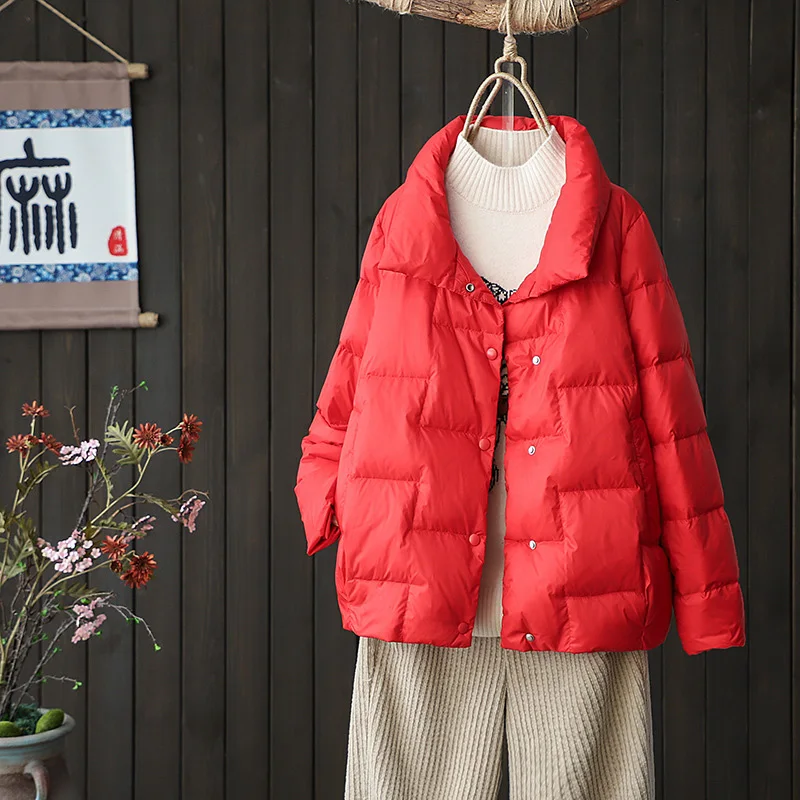 Schinteon Frauen Licht Unten Jacke Einfache Casual Einfarbig Stehkragen Kurze Outwear Herbst Mantel Weibliche Neue 2023 Mode