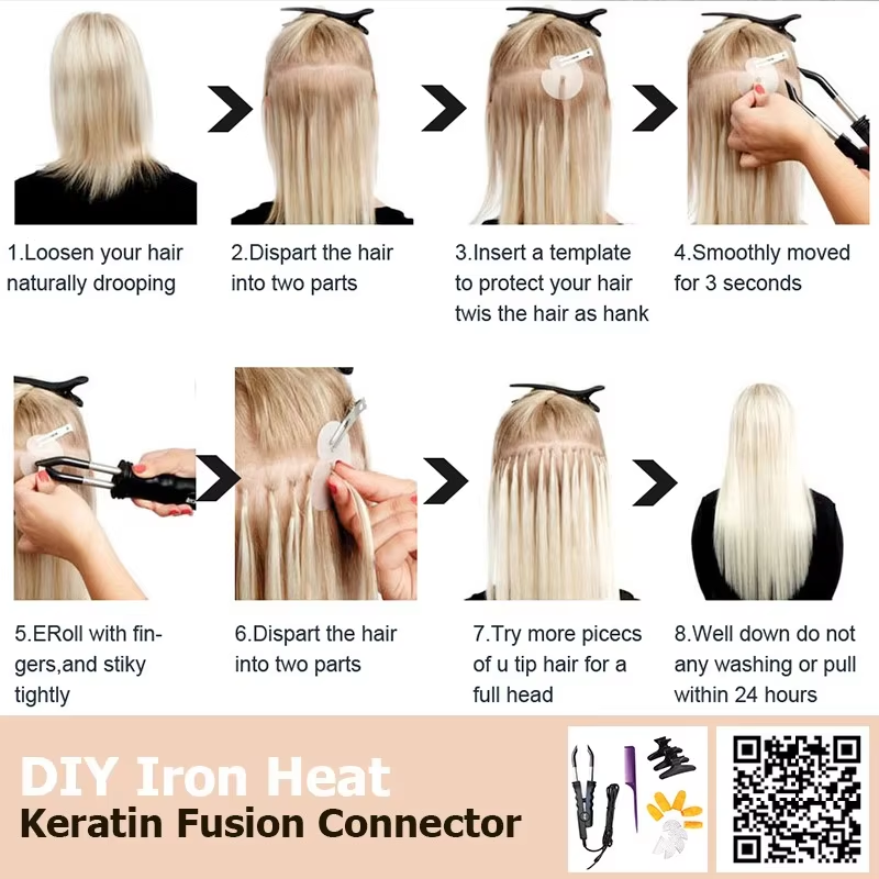 K Tip Hair Extensions Keratine Menselijk Haar Hot Fusion Haarverlenging 1 cm Italië Keratine Lijm Machine Remy 12-24 inch 30 50 G/pak