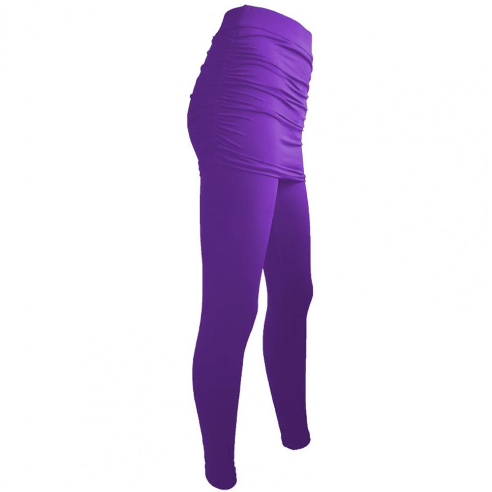 Leggings ajustados de dos piezas para mujer, paquete de Falda plisada a la cadera, Color sólido, bolsa, S-XXXL