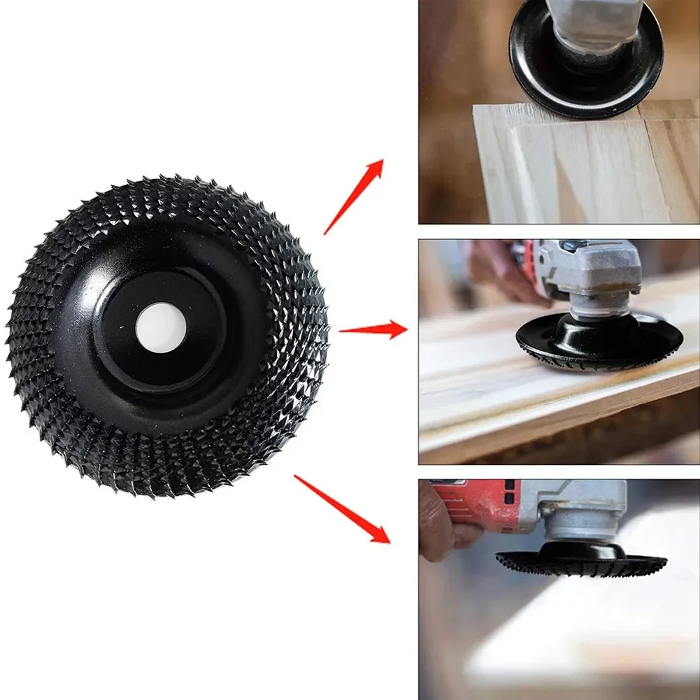 Muela angular de madera redonda de 4 pulgadas, disco abrasivo, amoladora angular, revestimiento de carburo, herramienta rotativa de tallado y lijado para dar forma al orificio de 22mm