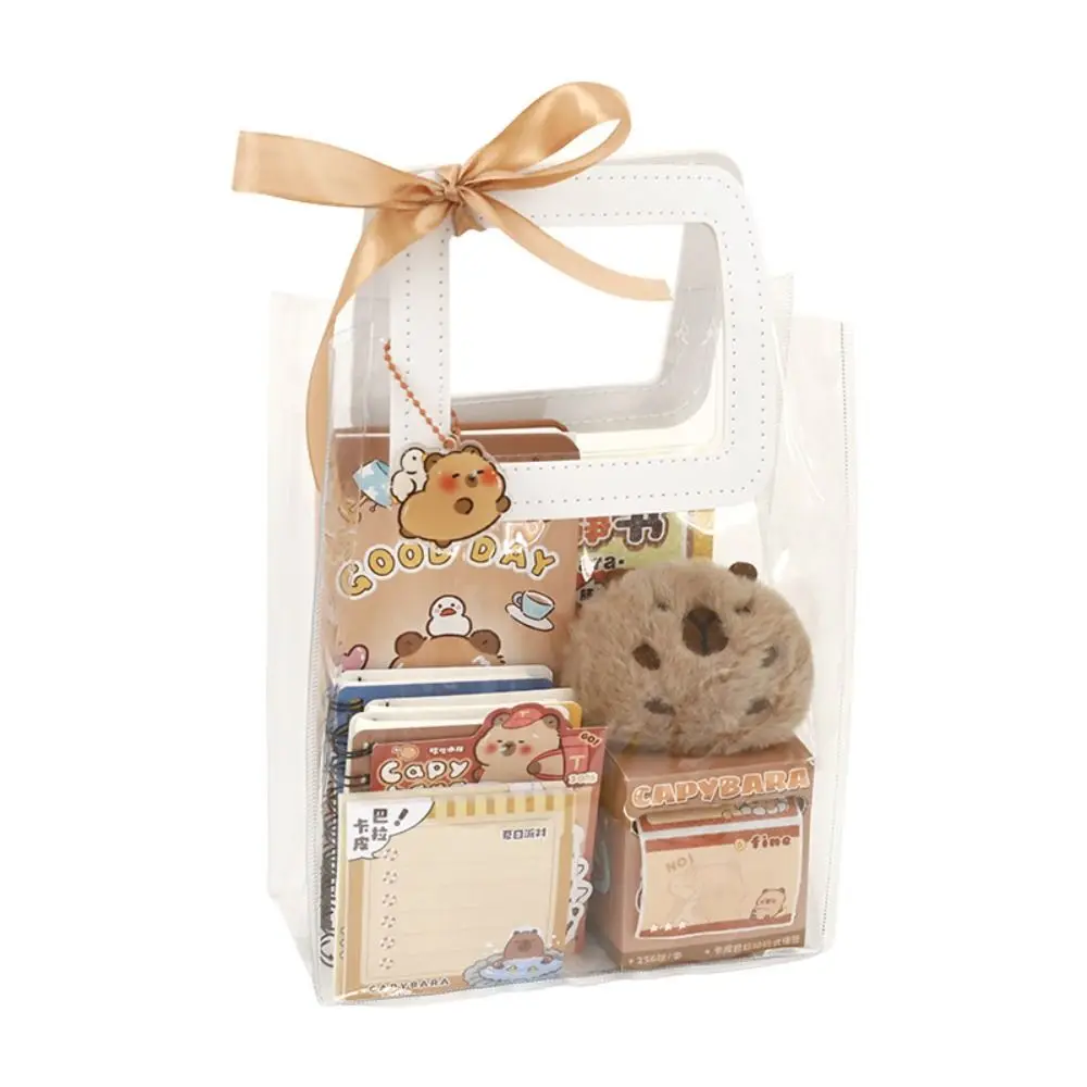 ชุดเครื่องเขียนน่ารักๆ capybara ลายการ์ตูนมากมายน่ารักของขวัญวันเกิดพร้อม kado wisuda กระเป๋าถือสำหรับเด็กประถม