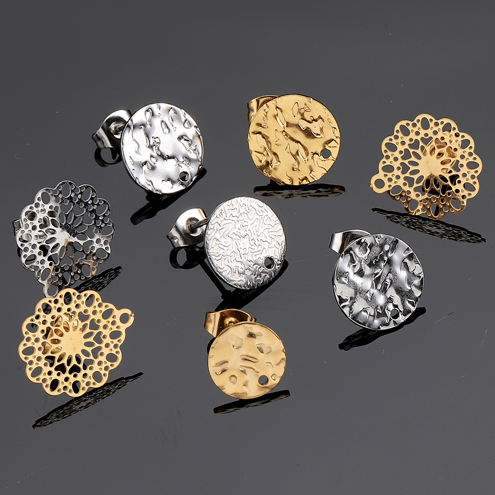 Не выцветает, 10 шт., пустые серьги-гвоздики из нержавеющей стали, базовые булавки с заглушкой для сережек, задняя часть для изготовления ювелирных изделий, принадлежности для самостоятельного изготовления