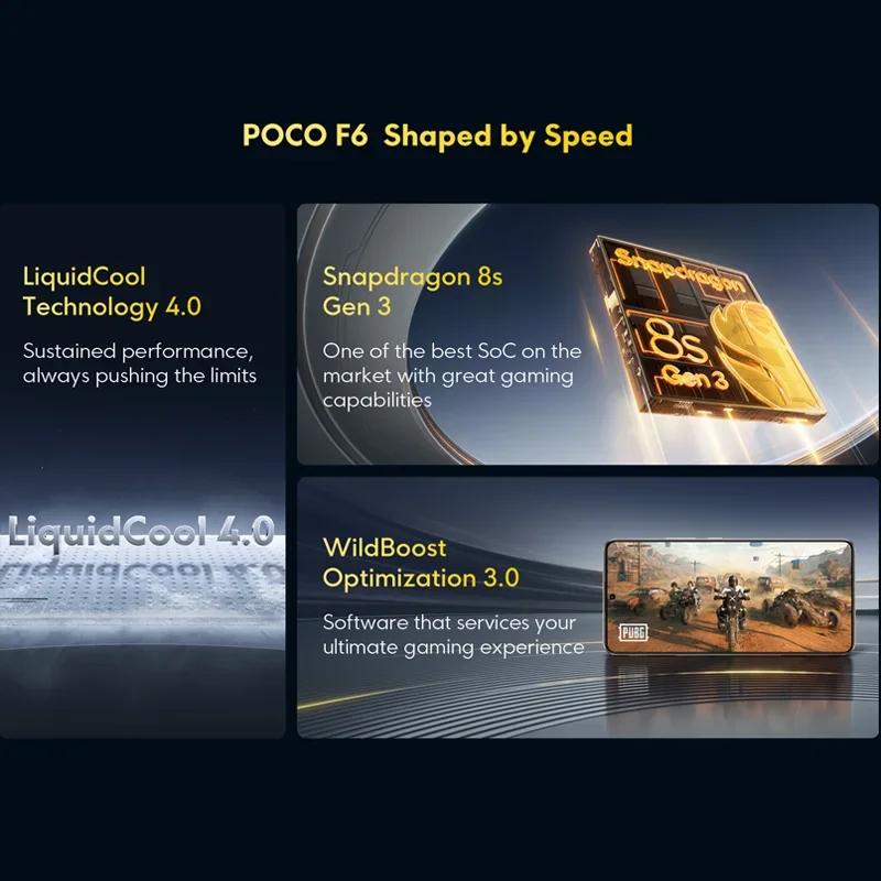 Weltpremiere POCO F6 Smartphone Globale Version Snapdragon ® 8s Gen 3 NFC 120 Hz Flow AMOLED 90 W Turbo-Ladebatterie 5000 mAh