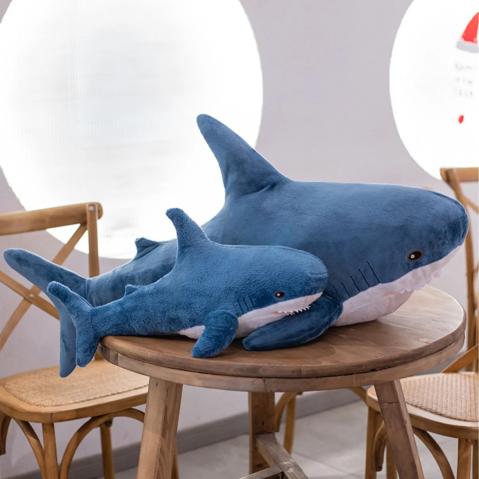 Liquidation_2 tailles mignon requin en peluche jouet doux longue jeter oreiller poupée requin jouets en peluche cadeau de vacances enfants filles cadeaux d'anniversaire lit