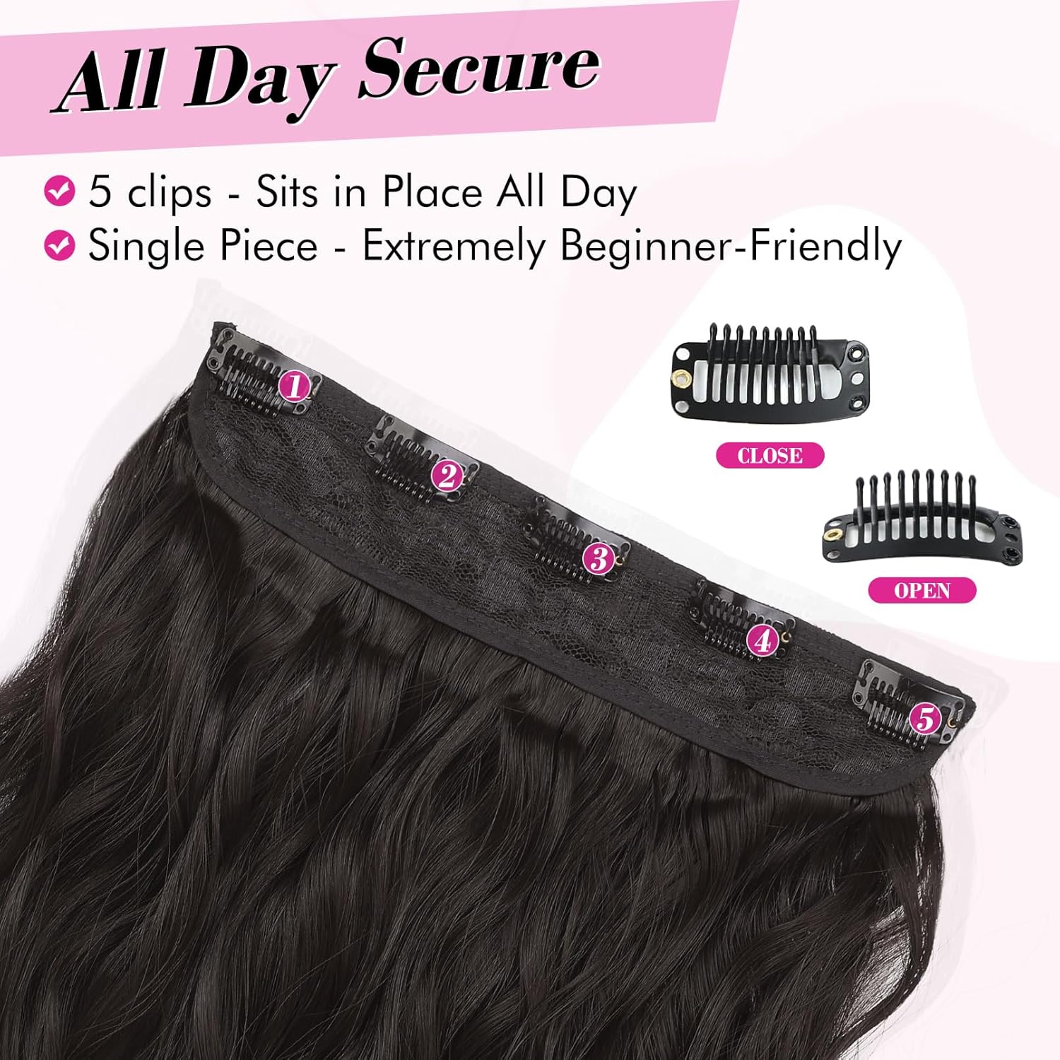 Clip de vague de corps dans les Extensions de cheveux une pièce 5 Clips 3/4 pince pleine tête dans les Extensions de cheveux humains pour les femmes 100% vrais cheveux humains