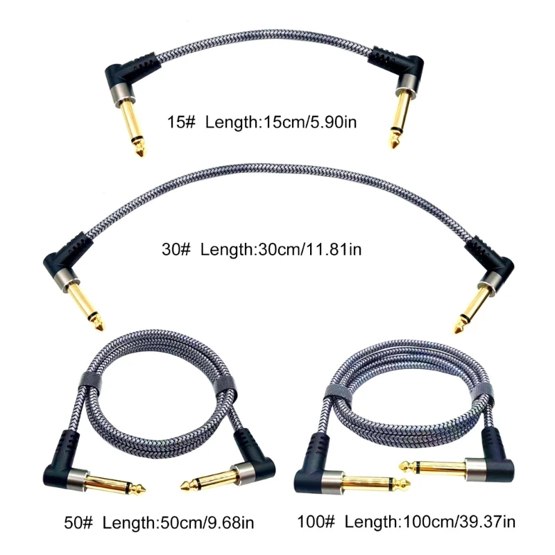 Y1UB Đàn Guitar Miếng Dán Cáp Nhạc Cụ Kết Nối Góc Bàn Đạp Ghi Ta Cáp Tác Dụng Cáp Tiếng Ồn Thấp Che Chắn Cáp Dẫn
