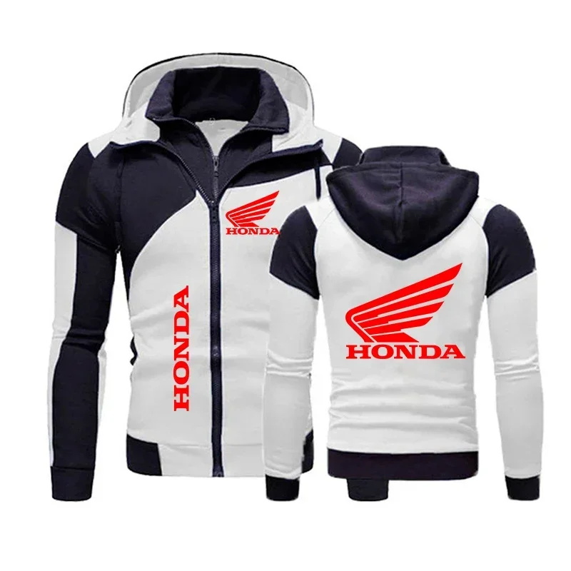 Honda moletom com capuz jaqueta de motocicleta honda wing logotipo impressão moletom pulôver na moda jaqueta de motociclista roupas masculinas com capuz com zíper personalizado