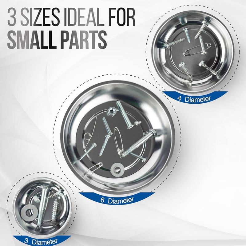 สกรูถาดชิ้นส่วนถาดจานแม่เหล็กสกรูชามสแตนเลสแบบพกพา Magnetic Bolt ผู้ถือถาดแม่เหล็กชิ้นส่วนเครื่องมือชามสําหรับ