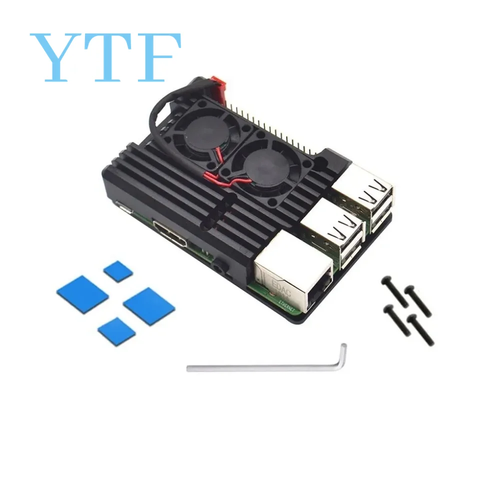 1 комплект Raspberry Pi 4B 3B + модель + (плюс) модуль системы охлаждения с двойным вентилятором и радиатором